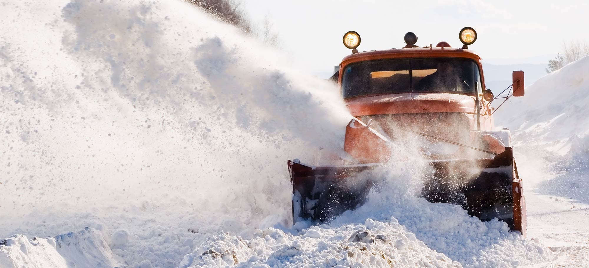 plowing snow on the road